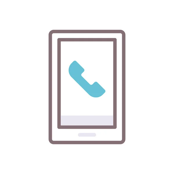 Иконка Вызова Мобильного Телефона Стиле Заполненного Контура — стоковый вектор
