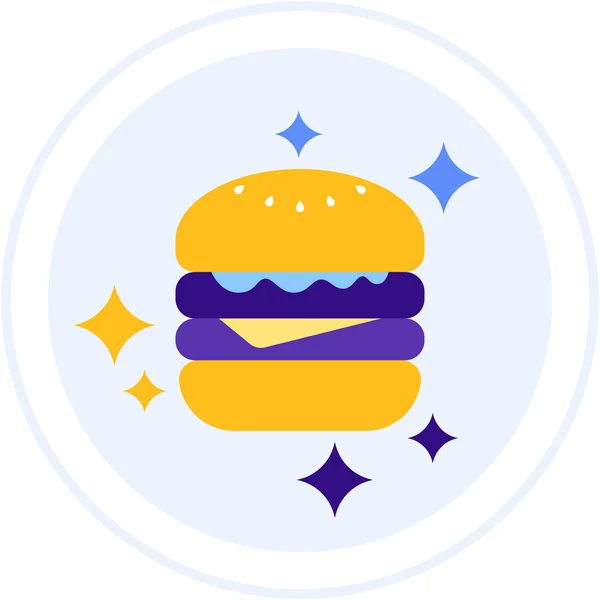 Hamburger Cheeseburger Icona Fast Food — Vettoriale Stock