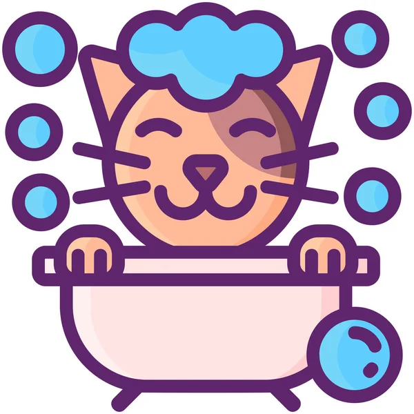 Animal Bath Cat Icon Pet Vet Category — Stock vektor