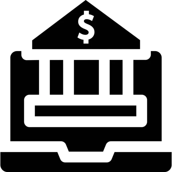 Banco Internet Internet Icono Bancario — Vector de stock