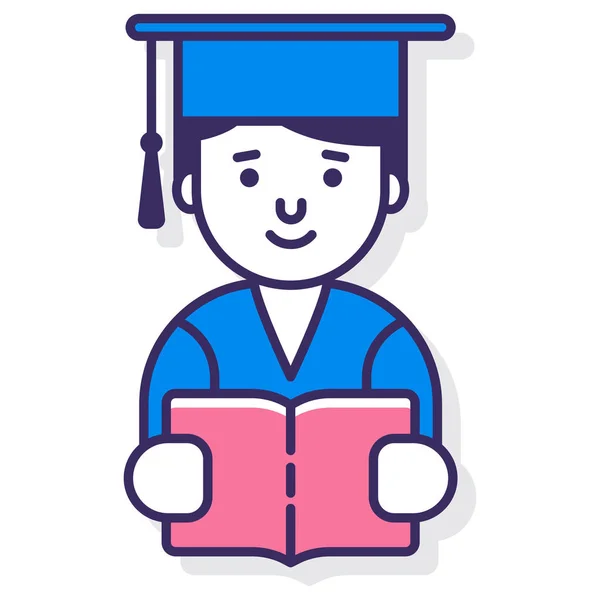 Educación Masculino Estudiante Icono Educación Escuela Aprendizaje Categoría — Vector de stock