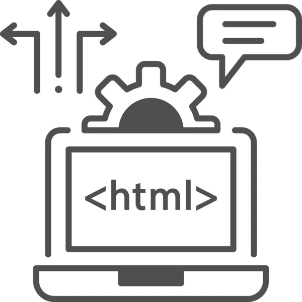 Chat Kundendienst Laptop Symbol Der Kategorie Infrastruktur — Stockvektor