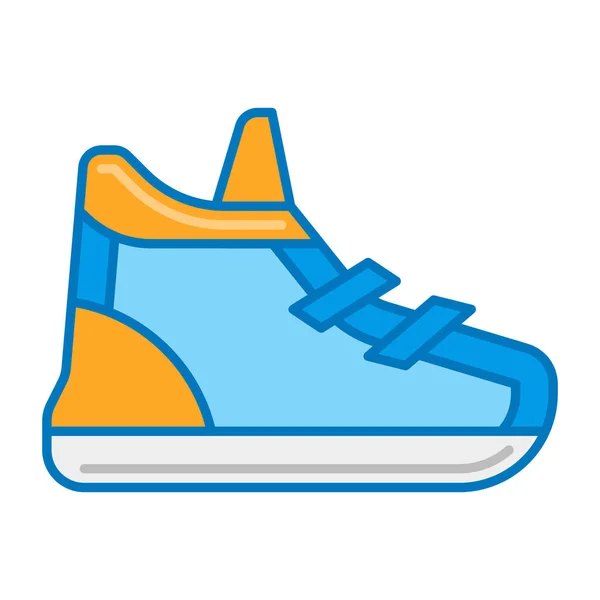 Zapatillas Deporte Zapato Icono Estilo Contorno Lleno — Vector de stock