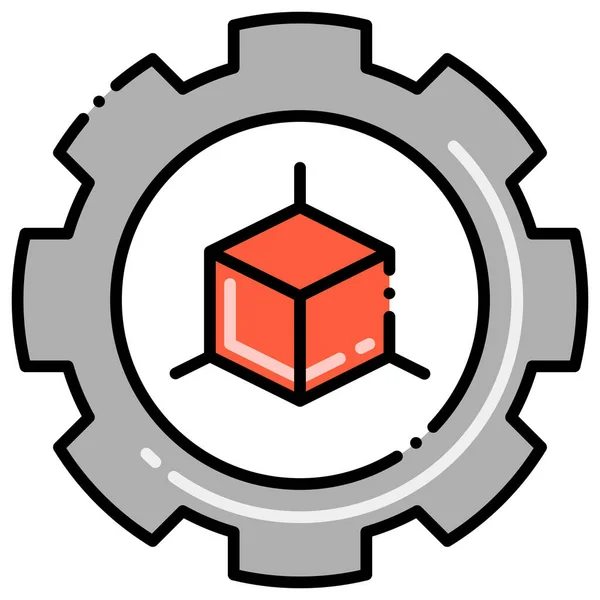 Icono Engranaje Caja — Vector de stock