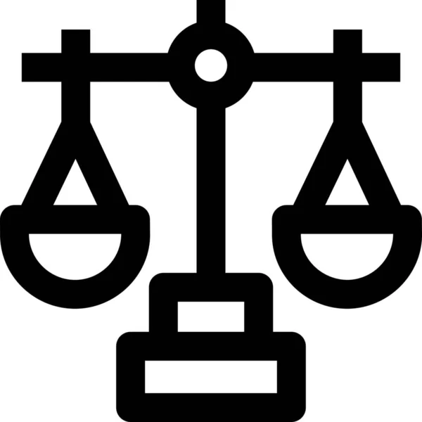 Justicia Justicia Escala Ley Icono Estilo Esquema — Vector de stock