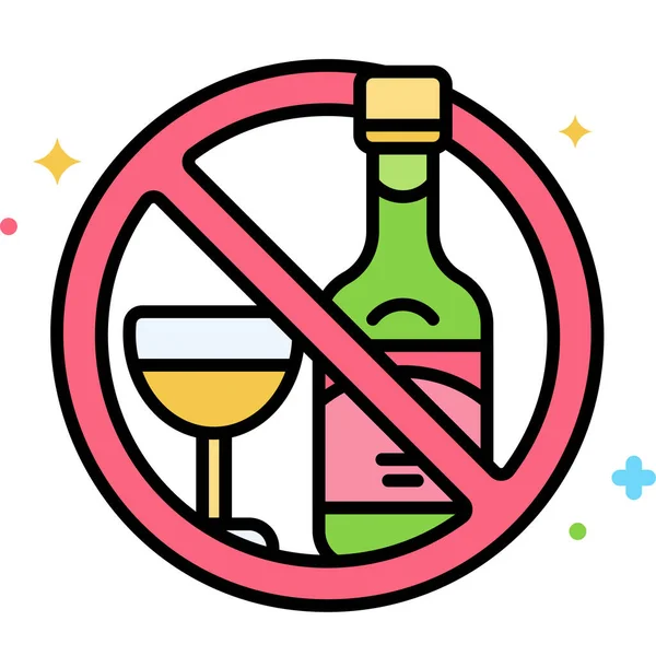 Alcoholische Drank Nuchter Pictogram — Stockvector