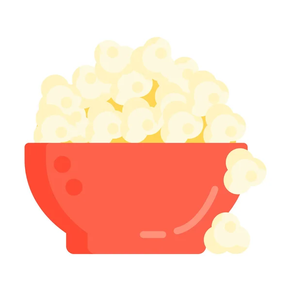 Pop Corn Popcorn Snack Icon Flat Style — Διανυσματικό Αρχείο