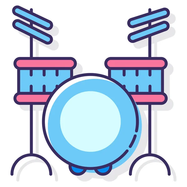 Drum Instrument Musical Icon Sound Music Category — Stock vektor