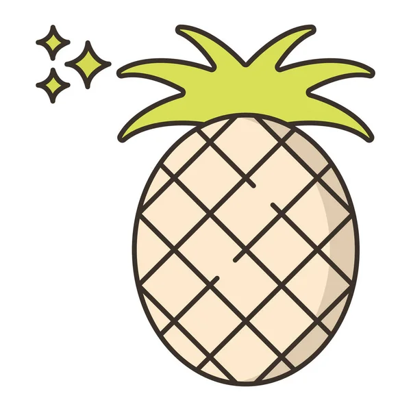 Ikona Ananasa Spożywczego — Wektor stockowy