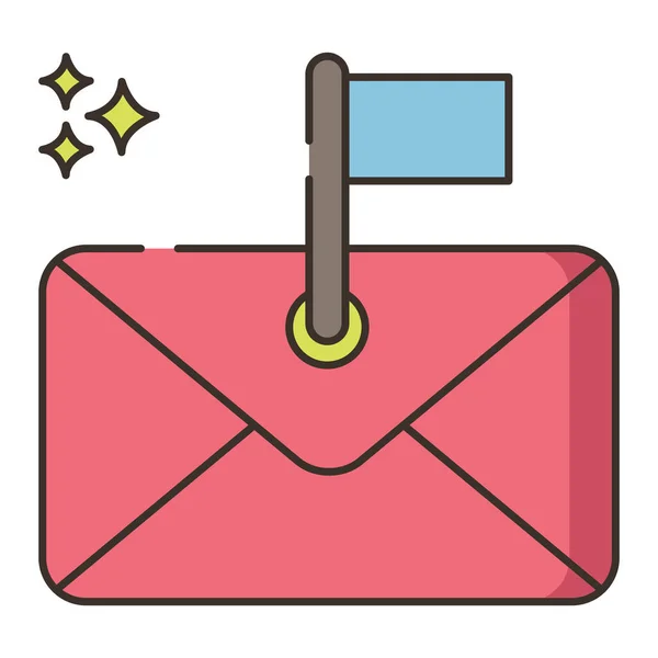 Email Flag Mail Icon Filled Outline Style — Stock vektor