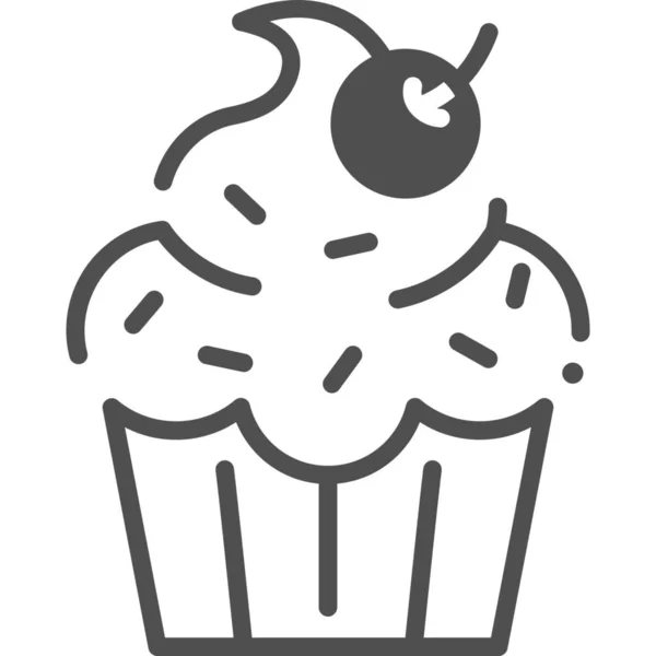 Ícone Queque Sobremesa Cupcake — Vetor de Stock