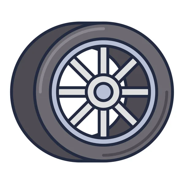 充填式赛车轮式图标 — 图库矢量图片
