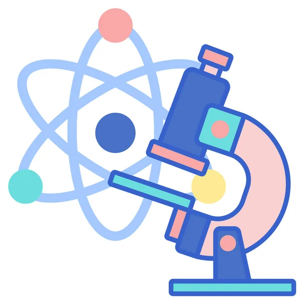 Microscopio Ciencia Investigación Icono Educación Escuela Aprendizaje Categoría — Vector de stock