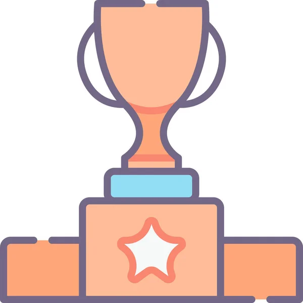 Award Contest Cup Icon Filled Outline Style — Stock Vector