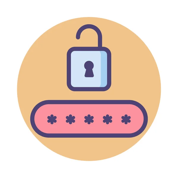 Password Protection Security Icon Computer Hardware Category — Stok Vektör