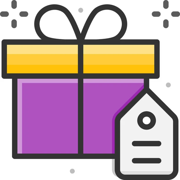 Black Friday Gift Gift Box Icon Filled Outline Style — Stock Vector