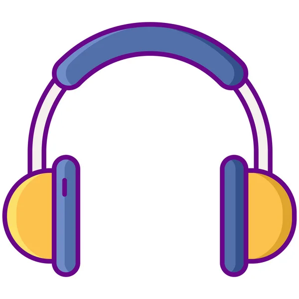Musik Ikone Für Kopfhörer Headset Ausgefülltem Outline Stil — Stockvektor