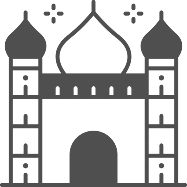 Gumbaz Mausoleum Arkitektonisk Ikon — Stock vektor