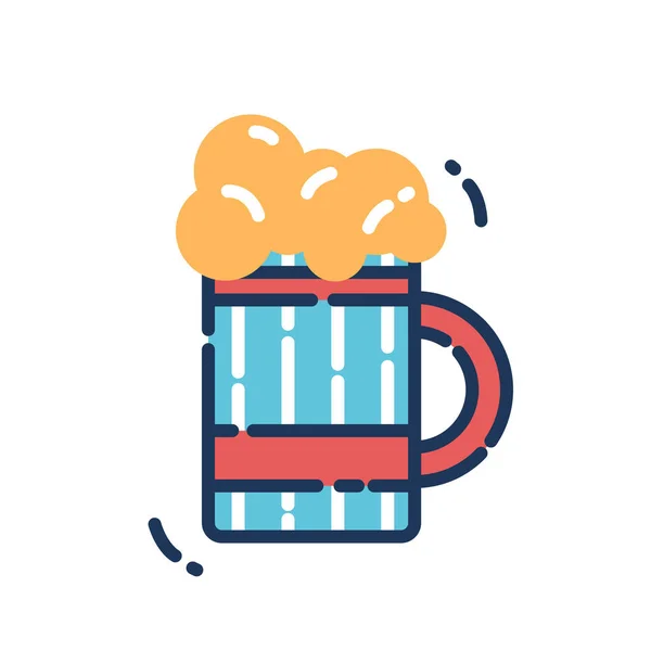 Cerveza Alcohol Ale Icono Estilo Contorno Lleno — Vector de stock