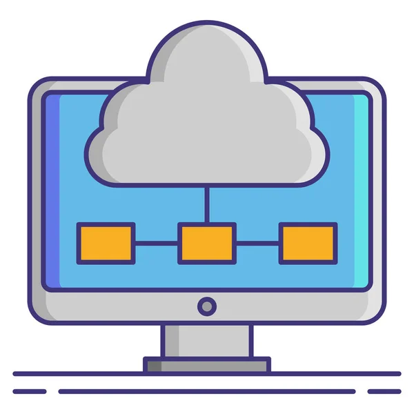 Cloud Computing Icono Internet — Vector de stock