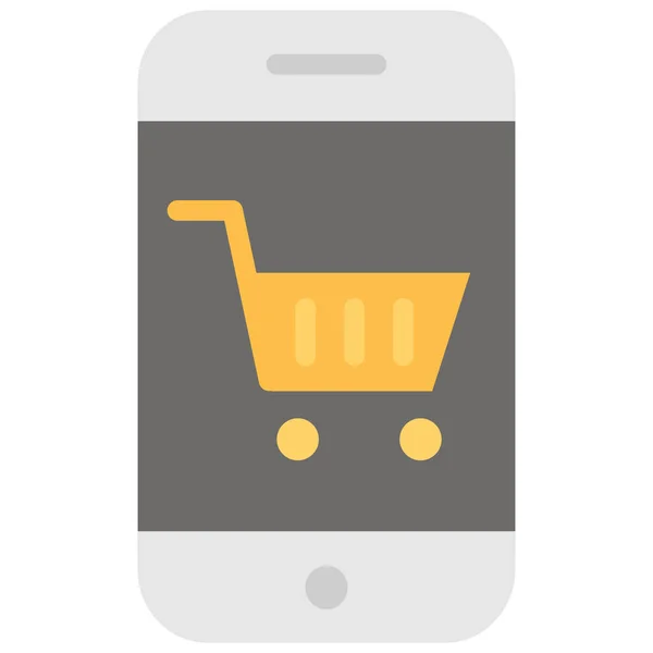 Cart Empty Cart Mobile Application Icon Flat Style — Stock Vector