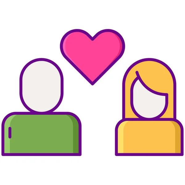 Couple Heart Love Icon Culture Communities Category — Stock Vector