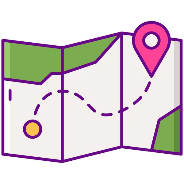 Location Map Navigation Icon Filled Outline Style — Stock Vector