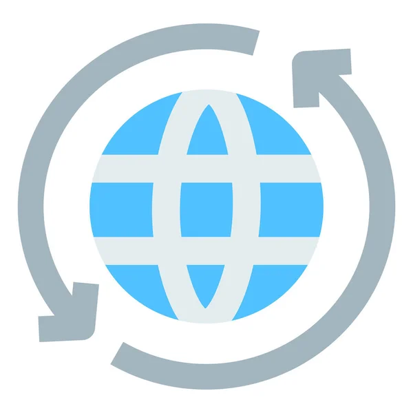 Connectiviteit Global Communication Global Network Icon Platte Stijl — Stockvector