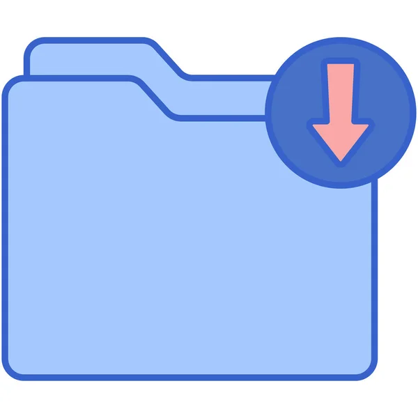 Document Télécharger Icône Fichier Dans Style Contour Rempli — Image vectorielle