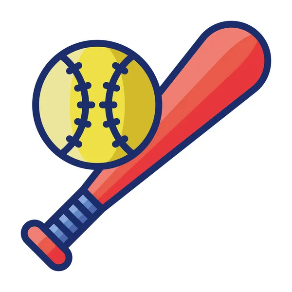 Bola Béisbol Batt Icono — Vector de stock