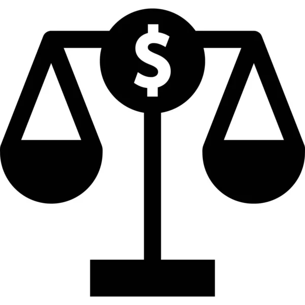 Evenwicht Weegschaal Justitie Icoon Marketing Seo Categorie — Stockvector