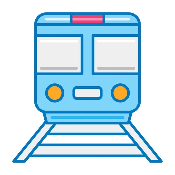 Station Trein Metro Pictogram Gevulde Outline Stijl — Stockvector