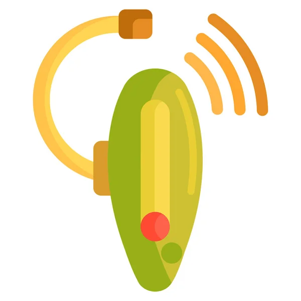 Bluetooth Ακουστικό Handsfree Εικονίδιο Επίπεδη Στυλ — Διανυσματικό Αρχείο