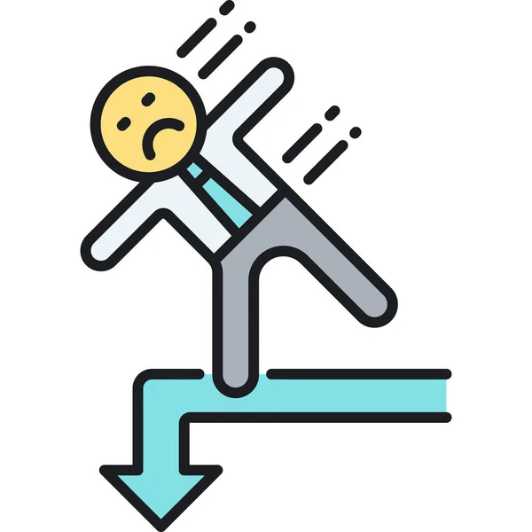 Business Business Fail Business Failure Icon Filled Outline Style — Διανυσματικό Αρχείο