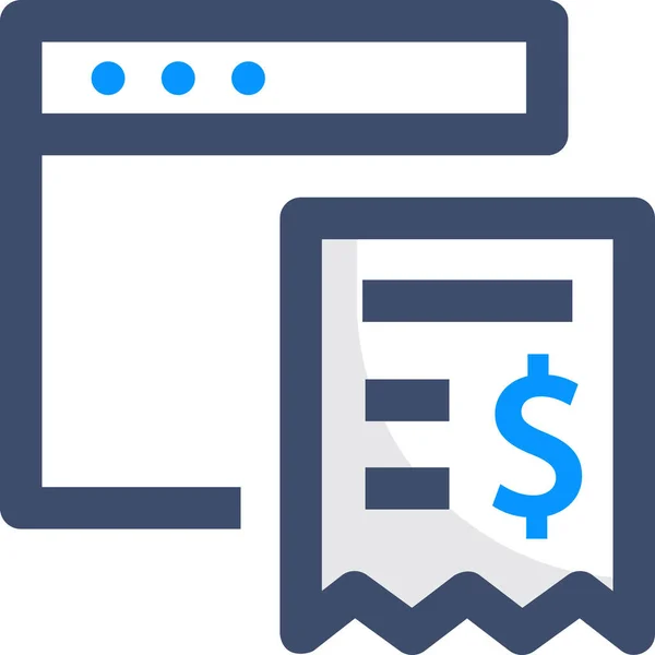 Bill Cash Invoice Icon Marketing Seo Category — Stock Vector