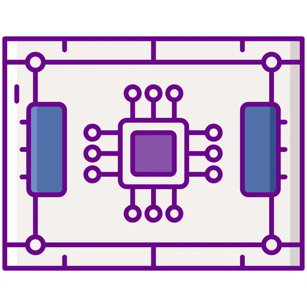 Ikon Perangkat Chip Papan - Stok Vektor