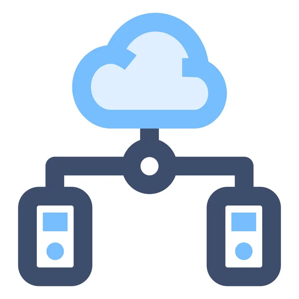 Cloud Database Cloud Cloud Cloud Server Icon Filled Outline Style — Archivo Imágenes Vectoriales