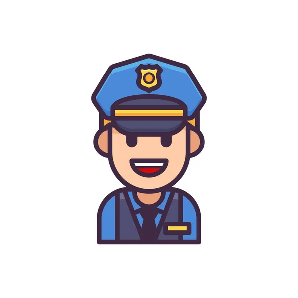Policía Aprendiz Hombre Icono — Vector de stock