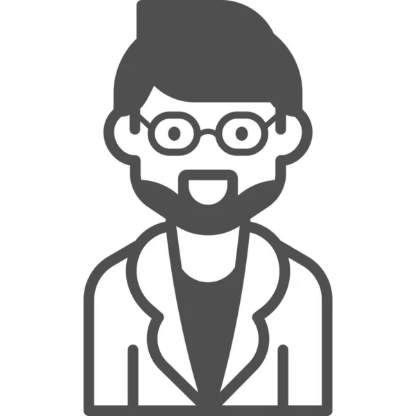 Hombre Avatar Icono Gente Estilo Semi Sólido — Vector de stock