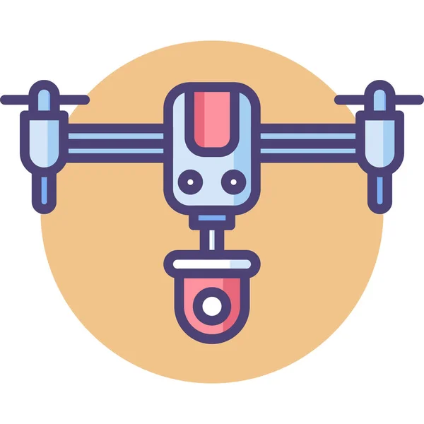 Drone Surveillance Camera Icon Filled Outline Style — Διανυσματικό Αρχείο