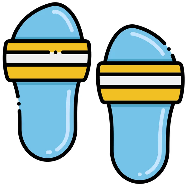 Footwear Sandal Slippers Icon Summer Category — Stock Vector