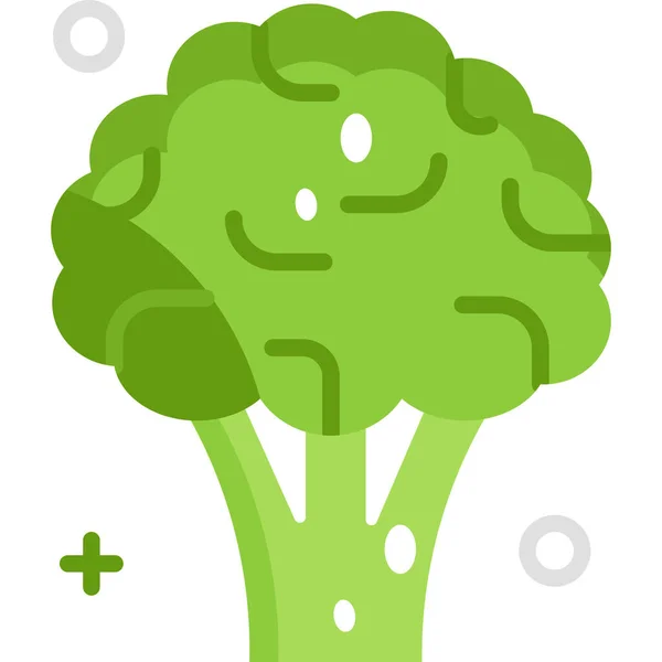 Broccoli Food Vegan Icon Agriculture Farming Gardening Category — Stock Vector