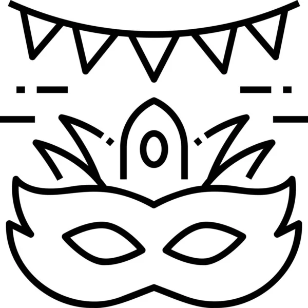 Masque Pour Les Yeux Masque Carnaval Icône Carnaval Dans Style — Image vectorielle