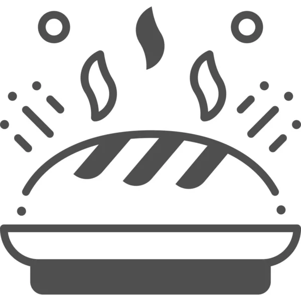 Panadería Desayuno Icono Pan Estilo Semi Sólido — Vector de stock