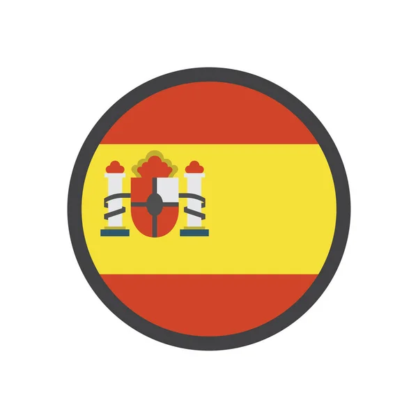 País Espana Icono Bandera Estilo Contorno Lleno — Vector de stock