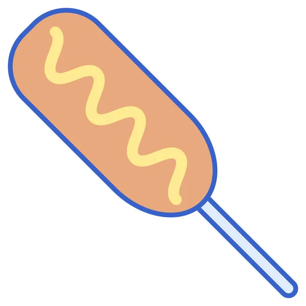 Corn Corn Dog Dog Icon Filled Outline Style — Stock Vector