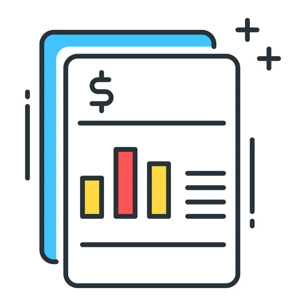 Icône Rapport Données Évaluation Dans Style Contour Rempli — Image vectorielle