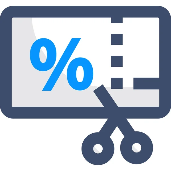 Иконка Скидки Купона Стиле Заполненного Контура — стоковый вектор