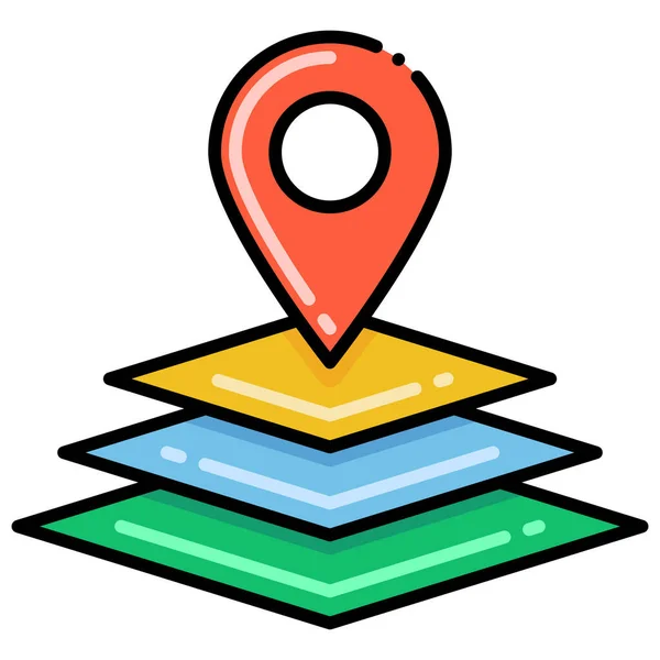 Gps Icono Mapa Ubicación Categoría Marketing Seo — Vector de stock