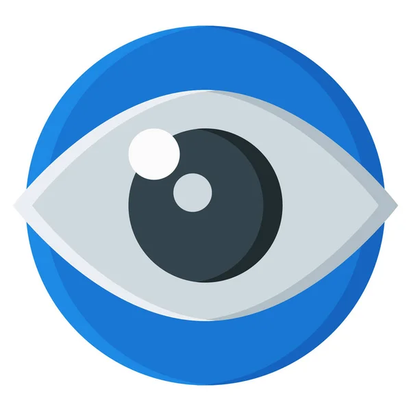 Check Eye Optometrist Icoon Platte Stijl — Stockvector